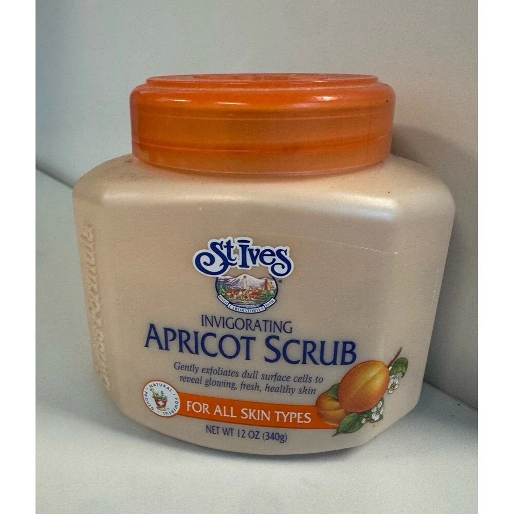 Vintage St. Ives Invigorating Apricot Scrub 12 oz Jar Tub Swiss Formula READ